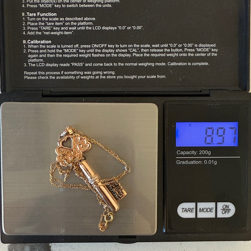 EFFY 14k rose gold key necklace almost 9 grams - Picture 14 of 14